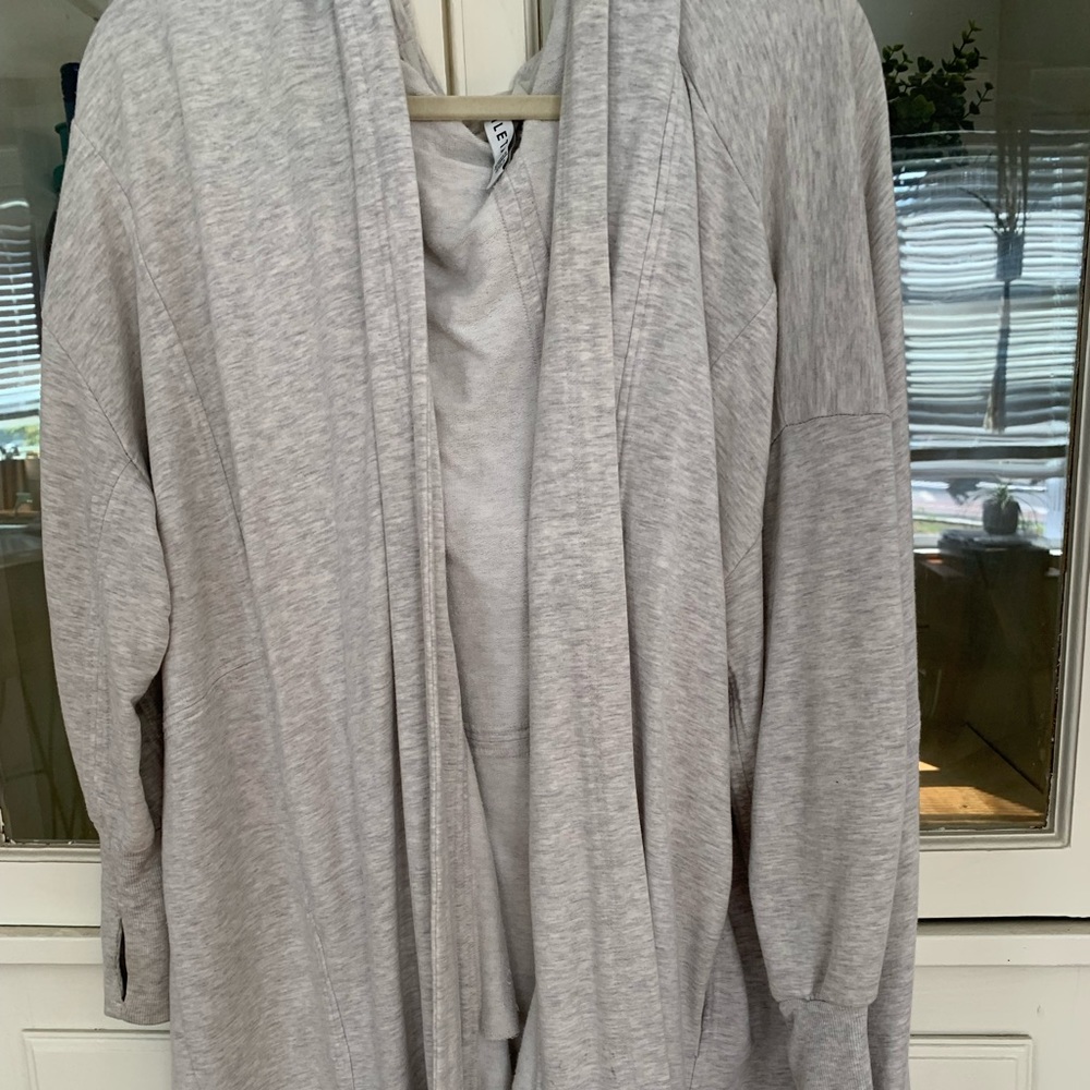 Athleta slouchy open cardigan with thumb holes and dolman sleeves